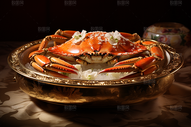 梭子蟹海洋螃蟹摄影图