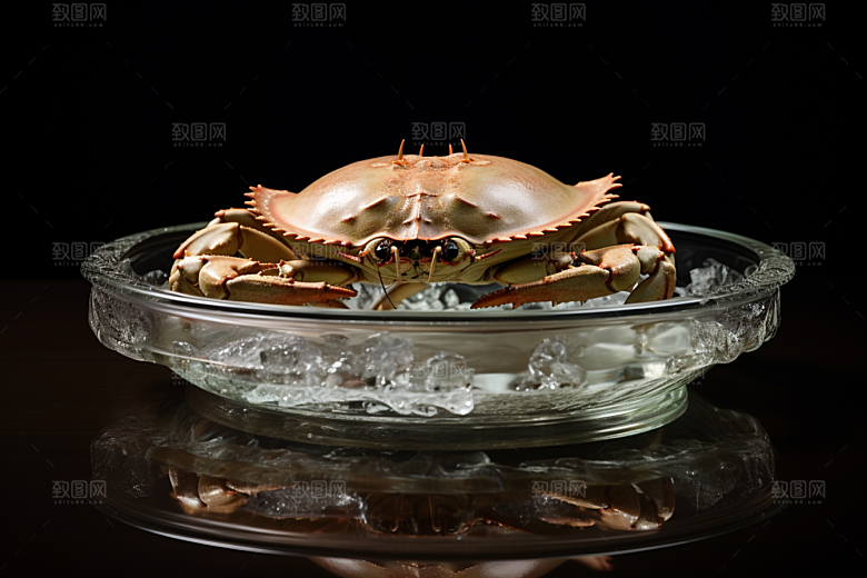 梭子蟹海洋美食摄影图