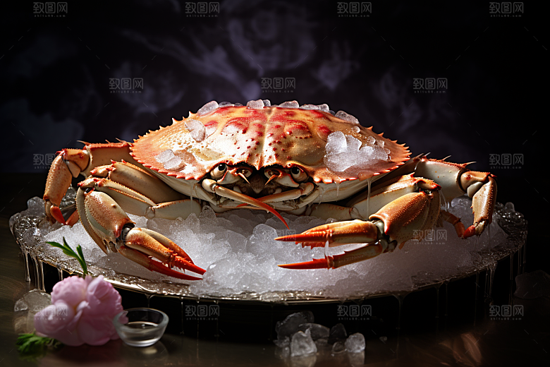 梭子蟹海蟹大海摄影图
