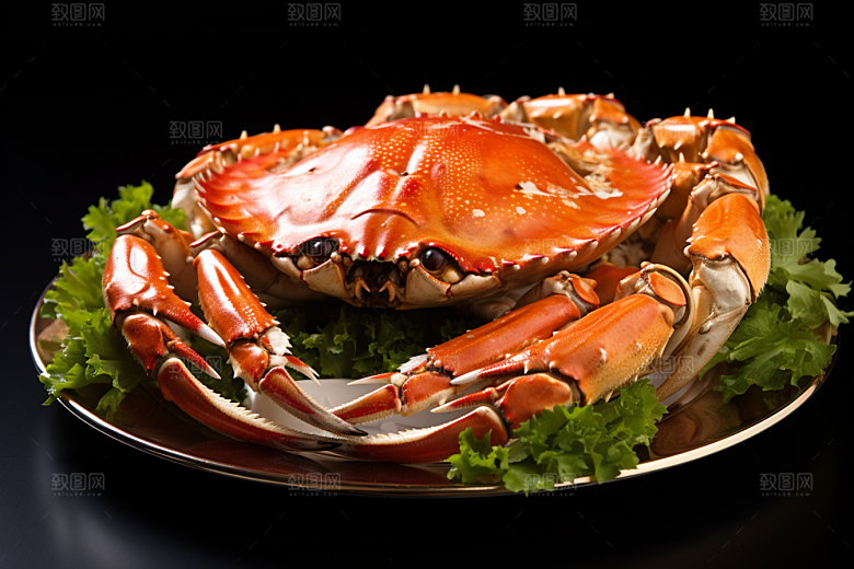 梭子蟹美味大海摄影图