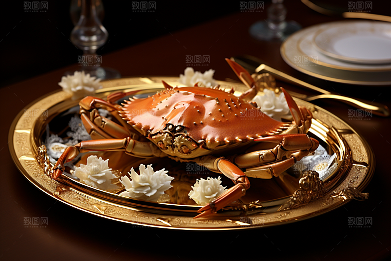 梭子蟹海蟹食材摄影图
