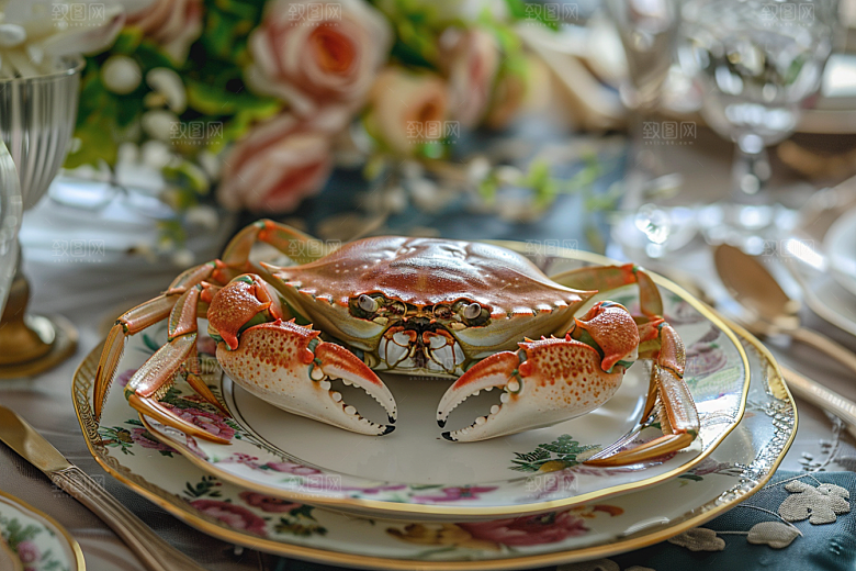 梭子蟹美食海洋摄影图