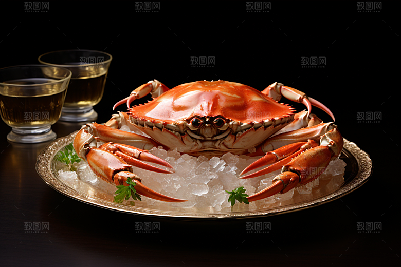 梭子蟹高清海鲜摄影图