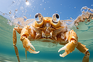 梭子蟹美味美食摄影图