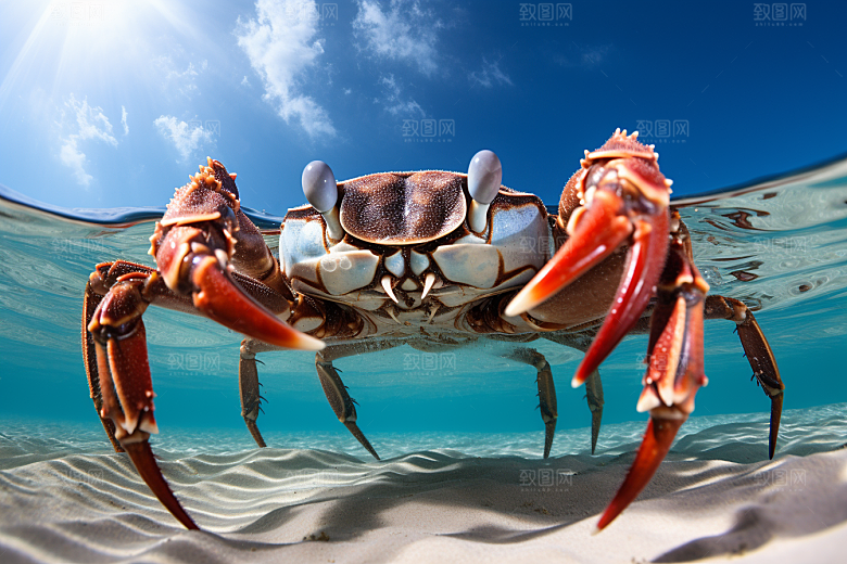 梭子蟹海蟹食材摄影图