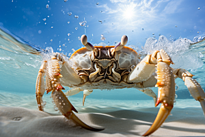 梭子蟹海洋螃蟹摄影图