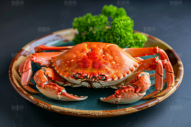 梭子蟹螃蟹美味摄影图