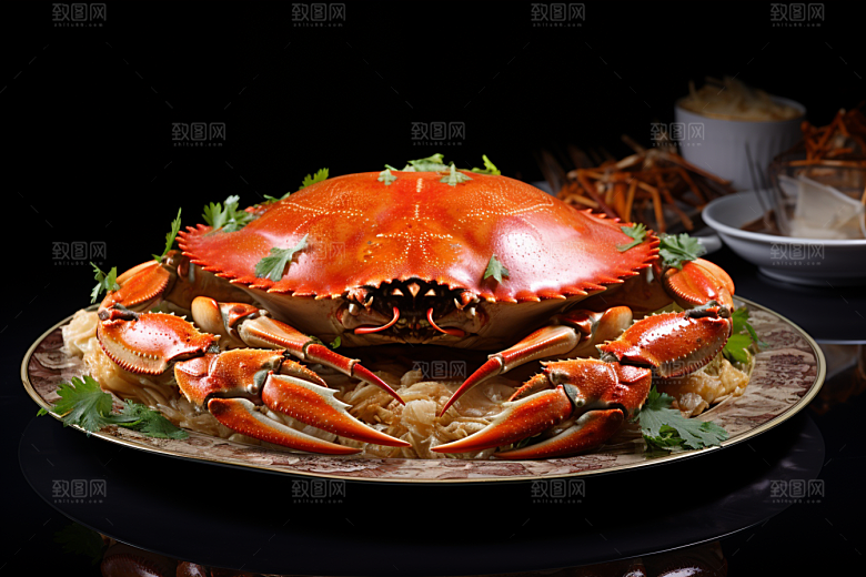 梭子蟹美食大海摄影图
