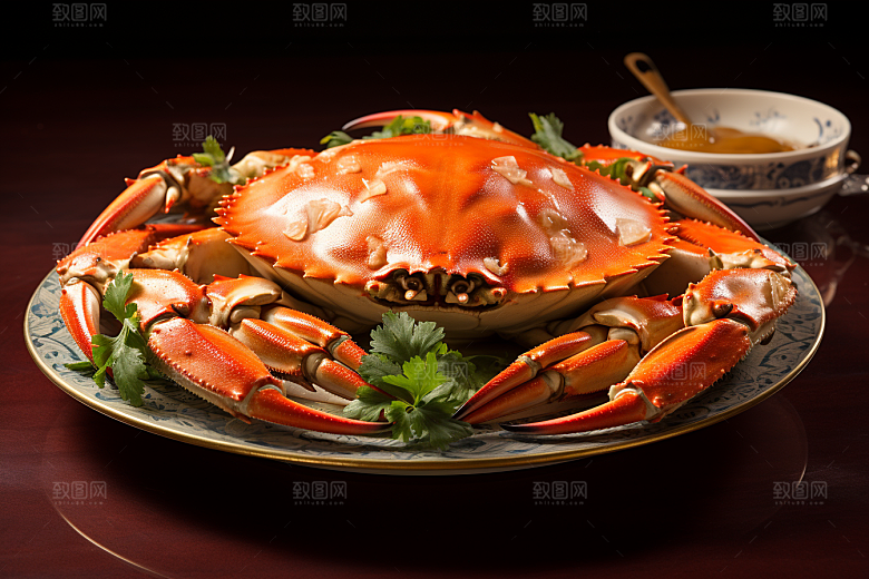 梭子蟹海蟹冰鲜摄影图