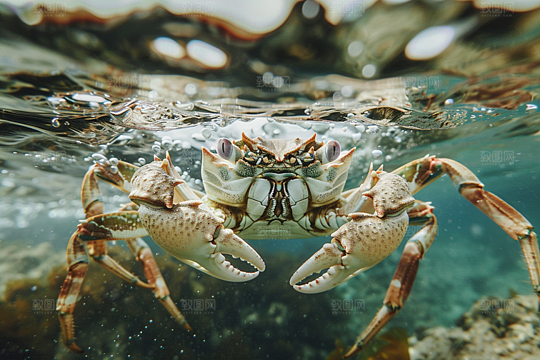 梭子蟹海鲜海洋摄影图