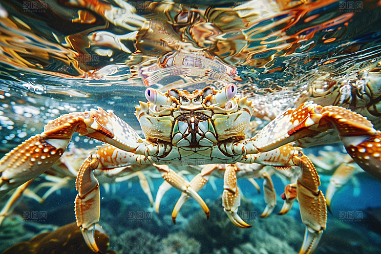 梭子蟹海洋海货摄影图