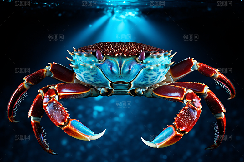 梭子蟹食材美味摄影图
