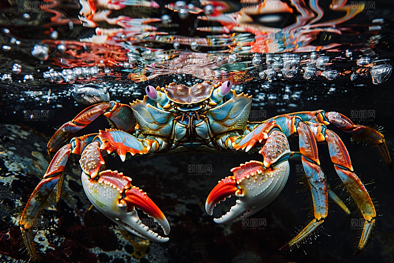 梭子蟹美食海货摄影图
