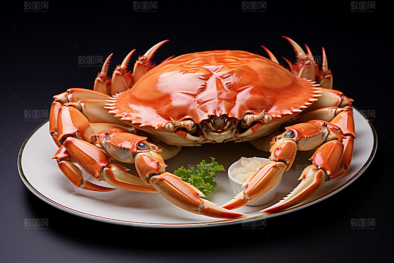 梭子蟹螃蟹美味摄影图
