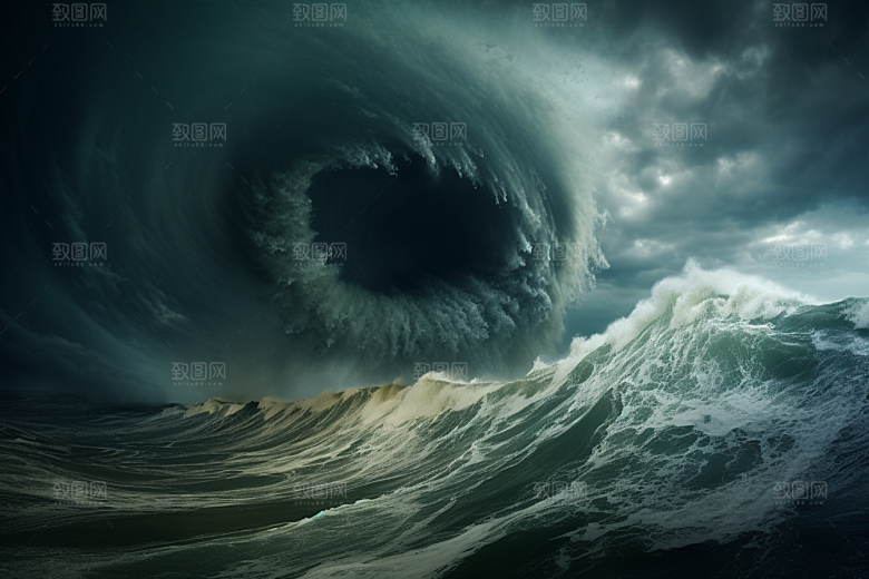 台风龙卷风风灾自然灾害摄影图