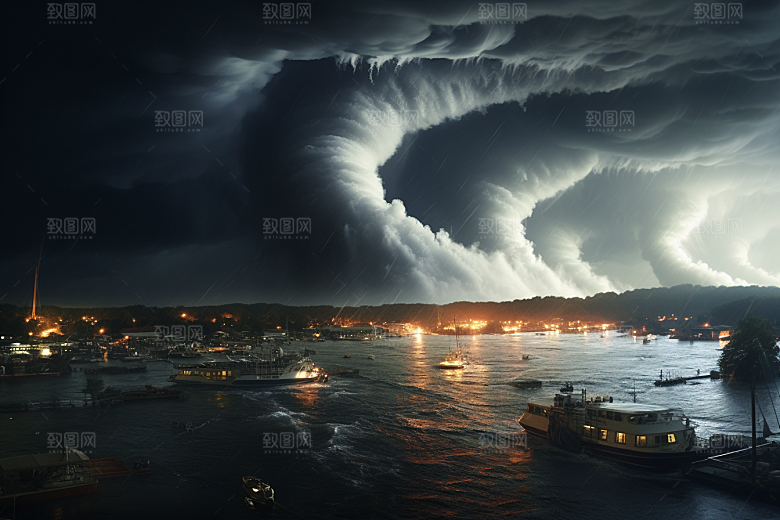 台风龙卷风极端天气高清摄影图