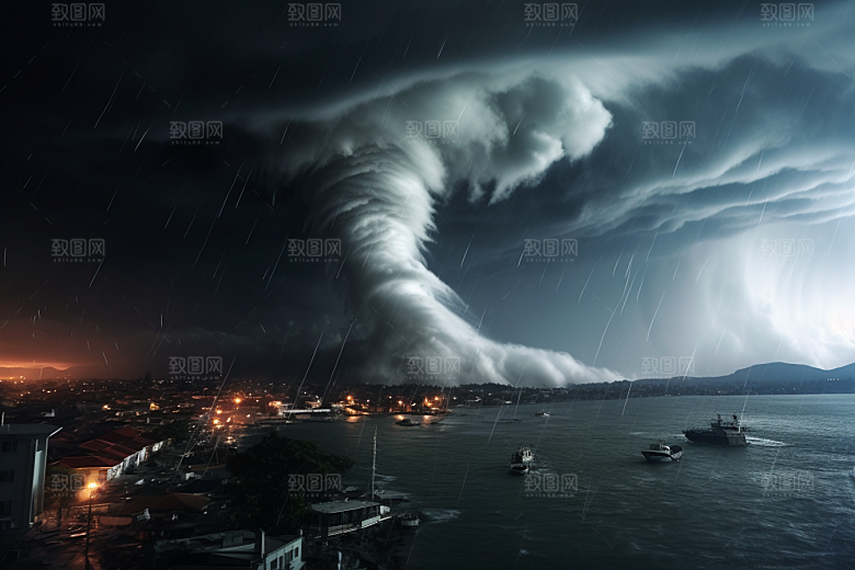 台风龙卷风天气高清摄影图