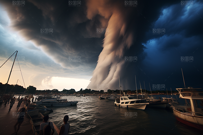 台风龙卷风可怕天气摄影图