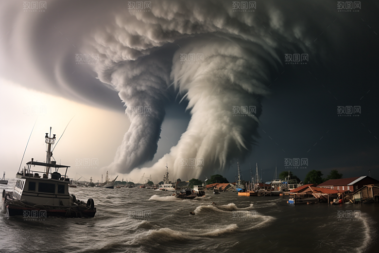 台风龙卷风风灾高清摄影图