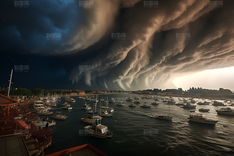 台风龙卷风夏季极端天气摄影图