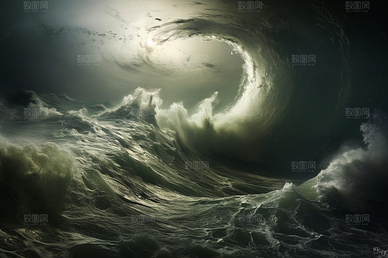 台风龙卷风自然灾害天气摄影图