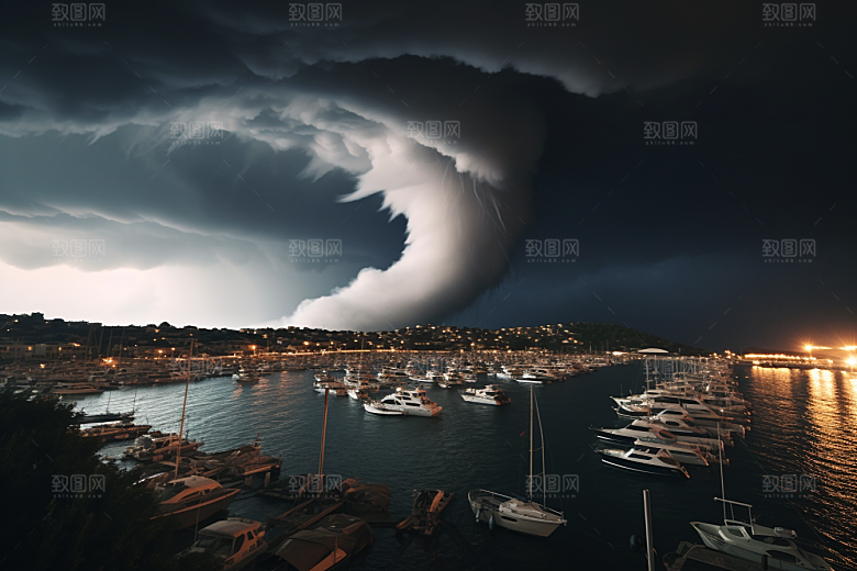 台风龙卷风天气高清摄影图