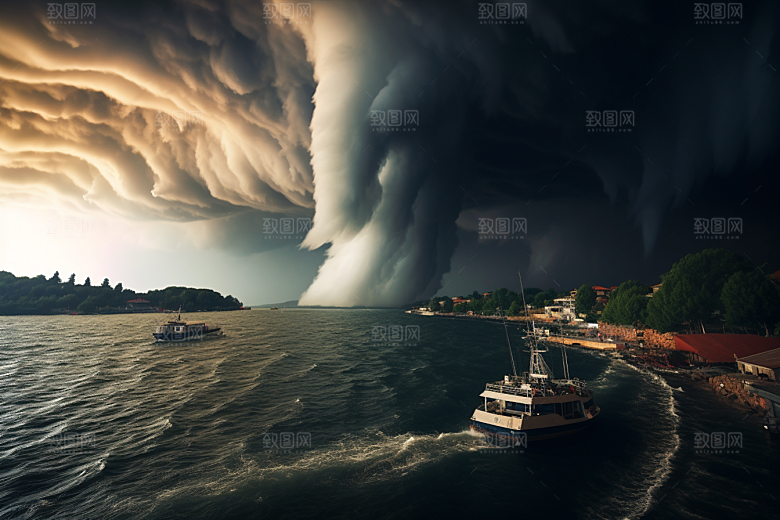 台风龙卷风天气夏季摄影图