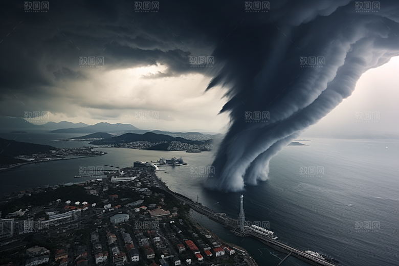 台风龙卷风可怕极端天气摄影图