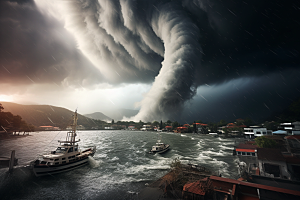 台风龙卷风夏季气象摄影图