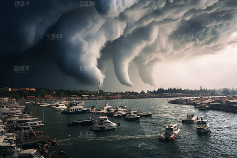 台风龙卷风极端天气夏季摄影图