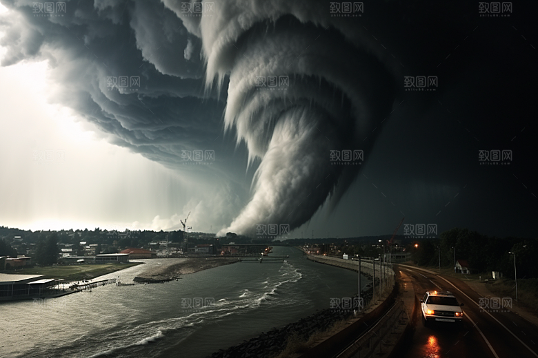 台风龙卷风高清自然灾害摄影图