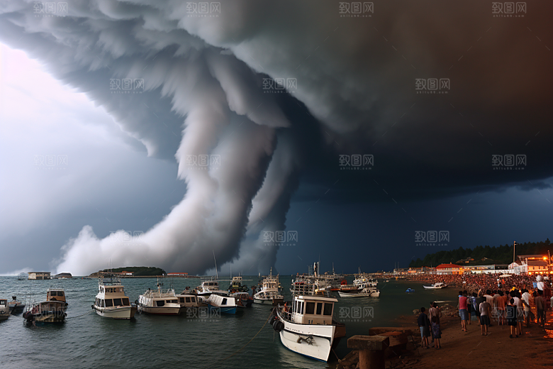 台风龙卷风极端天气夏季摄影图