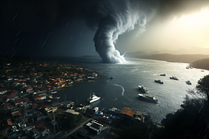 台风龙卷风自然灾害高清摄影图