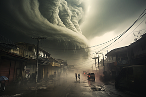 台风龙卷风风灾夏季摄影图