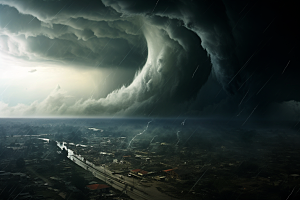 台风龙卷风极端天气气象摄影图