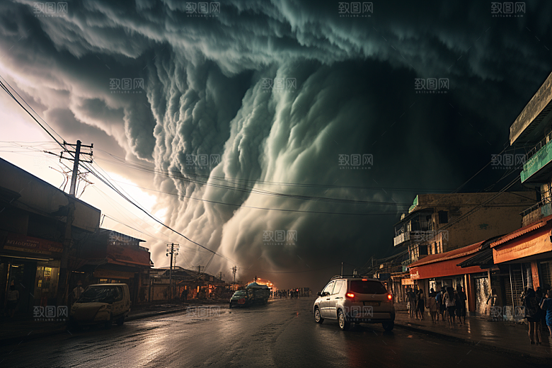 台风龙卷风夏季自然灾害摄影图