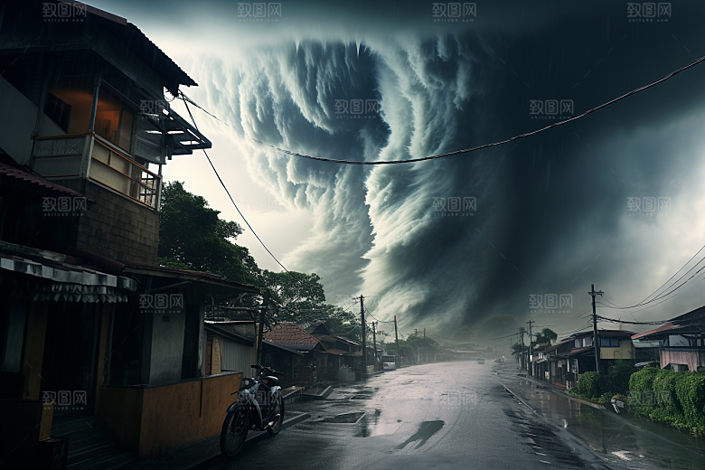 台风龙卷风极端天气天气摄影图