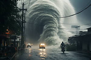 台风龙卷风极端天气高清摄影图