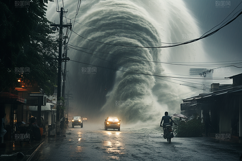 台风龙卷风极端天气高清摄影图