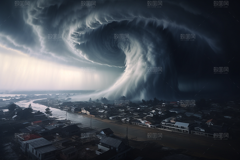 台风龙卷风平原高清摄影图