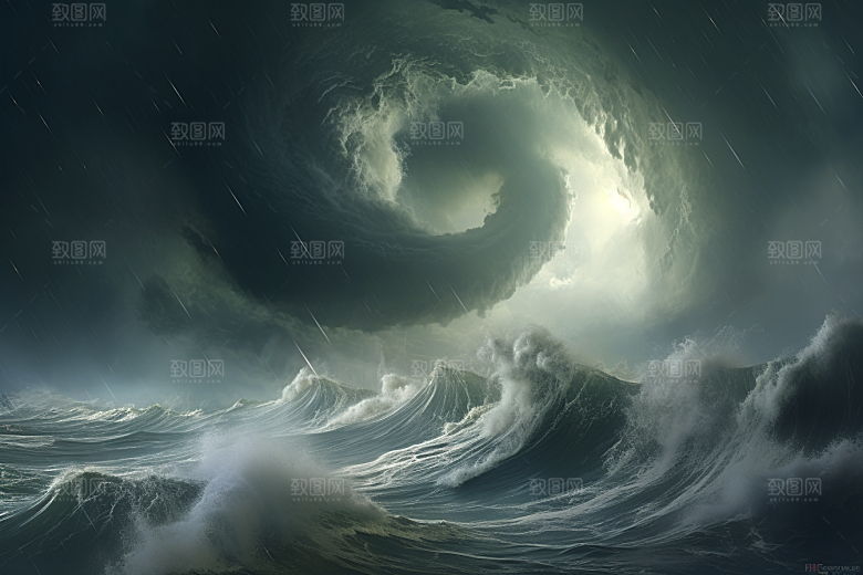 台风龙卷风天气夏季摄影图