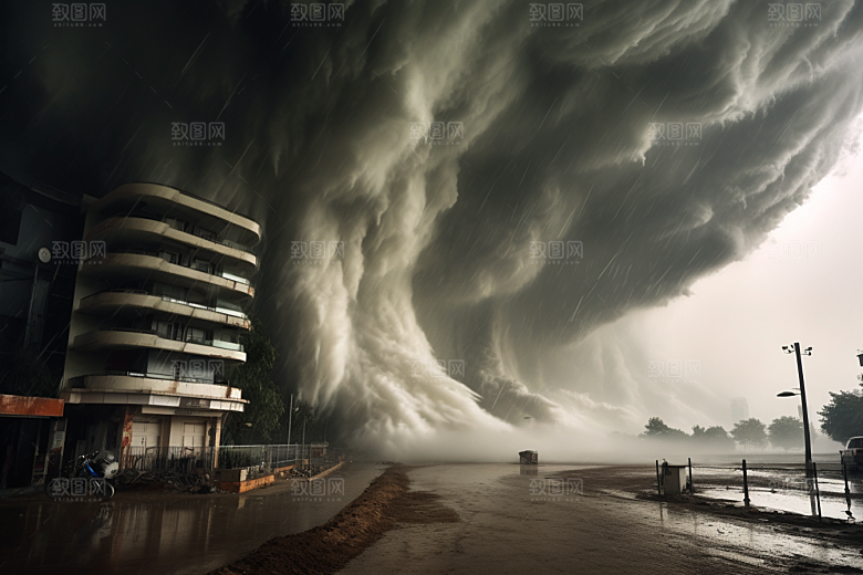 台风龙卷风夏季自然灾害摄影图