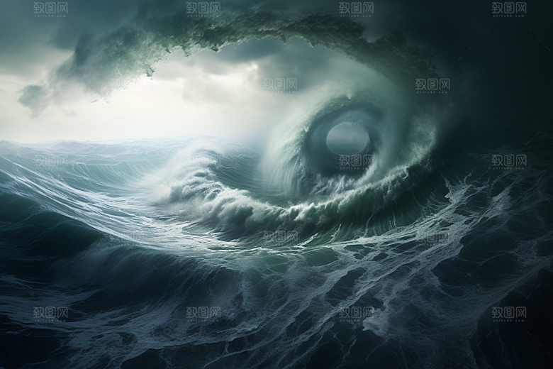 台风龙卷风风灾极端天气摄影图