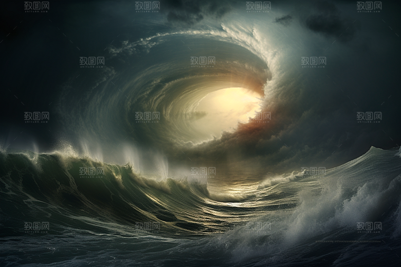 台风龙卷风天气自然灾害摄影图