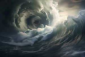 台风龙卷风天气极端天气摄影图