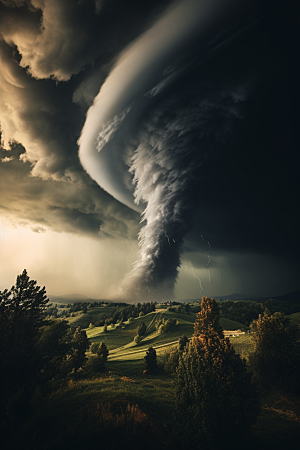 台风龙卷风气象平原摄影图