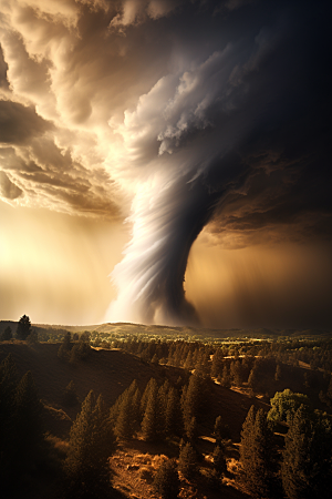 台风龙卷风天气风灾摄影图