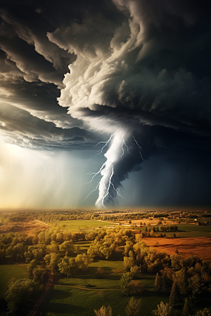 台风龙卷风可怕高清摄影图