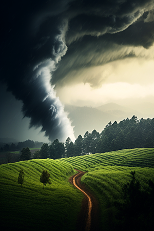 台风龙卷风极端天气高清摄影图