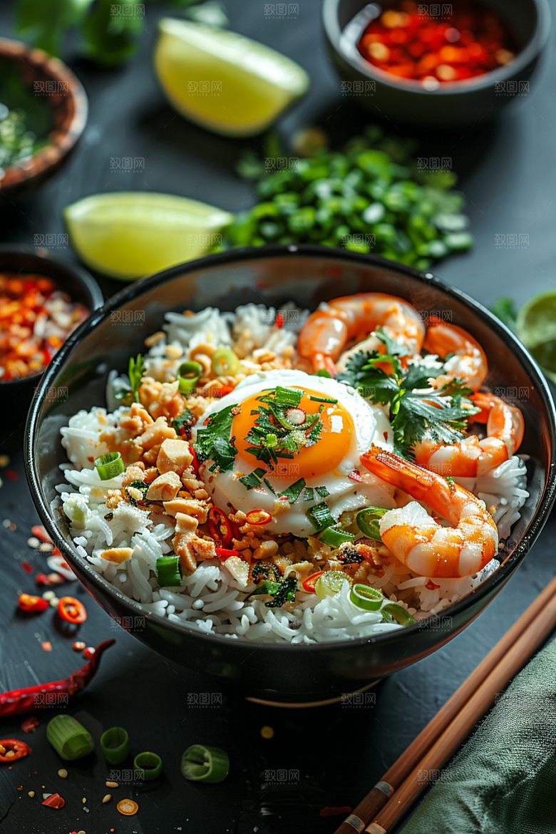 泰国菜美食冬阴功摄影图
